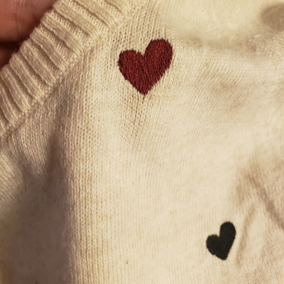 Torrid Cotton Raglan Pullover Embroidered Hearts Sweater, size 3 - Picture 5 of 5